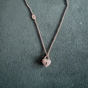 Juicy Couture Vintage Silver Heart Lock Necklace